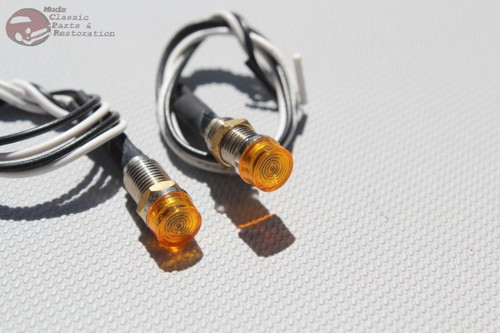 Amber Dash Led Indicator Lights Hot Rat Rod Custom Car Truck Boat Instrument New