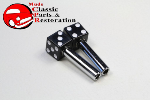 Black Dice White Dots Door Lock Latch Knobs Custom Truck Hot Rat Street Rod