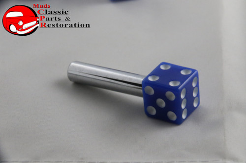 Blue Dice White Dots Door Lock Latch Knobs Custom Truck Hot Rat Street Rod