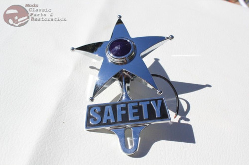 Blue Light Safety Star LED License Plate Topper Ornament Custom Truck Hot RatRod