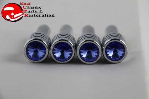 Blue Medium Swarovski Diamond Door Lock Knobs Custom Truck Hot Rat Street Rod