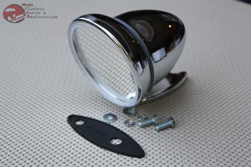 Bullet Style Chrome Fender Door Sports Mirror Japanese British Compact Custom