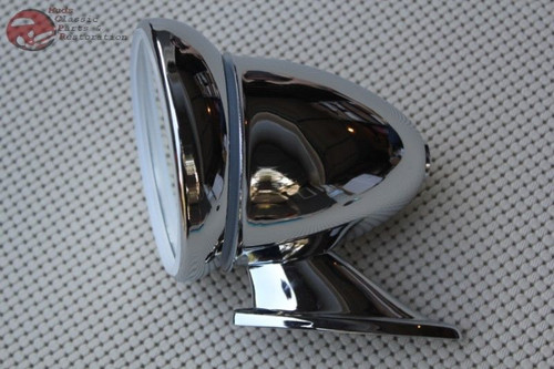 Bullet Style Chrome Fender Door Sports Mirror Japanese British Compact Custom