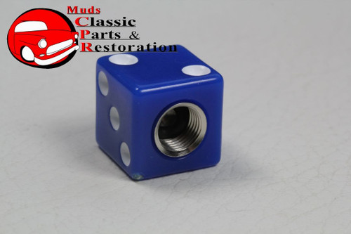 Blue Tire Air Valve Stem Caps Covers Hot Rat Street Rod Custom Truck Set