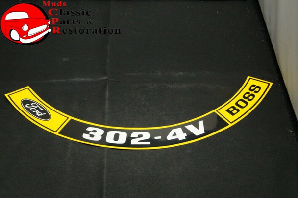 1970 FORD MUSTANG BOSS 302 SHAKER AIR CLEANER DECAL 