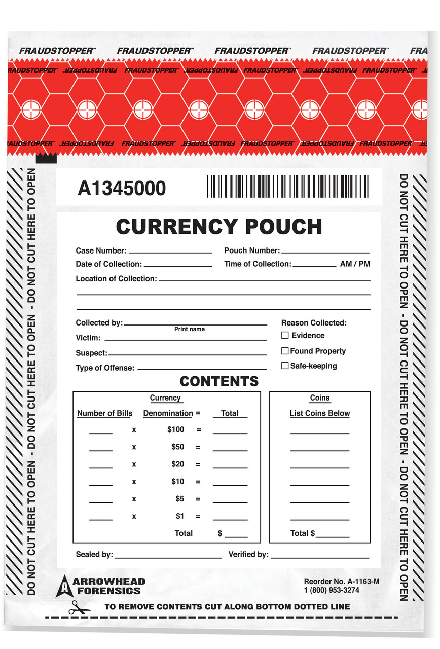 SureSeal™ Tamper Indicating Currency Bags 6" x 9" 100pk Arrowhead