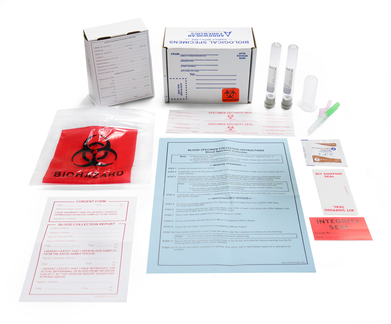 希少 マリオ・ソレンティ Draw Blood for Proof Standard Blood Alcohol Specimen Collection Kit | Arrowhead Forensics