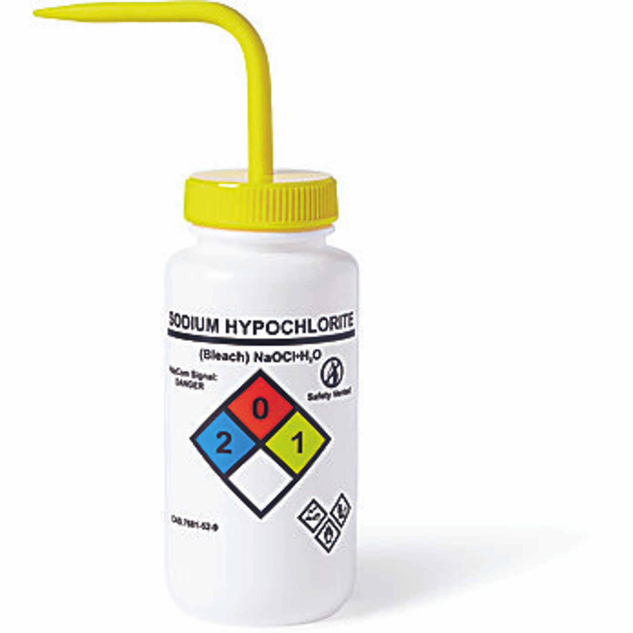 Sodium Hypochlorite Vented Wash Bottle, Pack of 6, LDPE