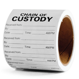 Adhesive Chain of Custody Labels - 4” x 6” - 100 labels/roll Adhesive Chain of Custody Labels - 4” x 6” - 100 labels/roll