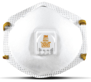 3M 8511 N95 Respirator with Exhalation Valve - 10/pk