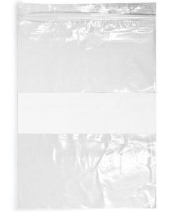 White Block Plastic Zip Bags, 4MIL Thickness, Reclosable Top Lock