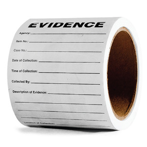 Evidence Chain of Custody Labels on Roll - 4” x 6” - 100/roll  Evidence Chain of Custody Labels on Roll - 4” x 6” - 100/roll