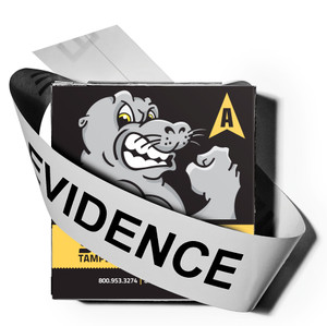 SuperSeal™ Evidence Tape Split Back Liner - Black "Evidence" Imprint on White - 2" x 100'  SuperSeal™ Evidence Tape Split Back Liner - Black "Evidence" Imprint on White - 2" x 100'