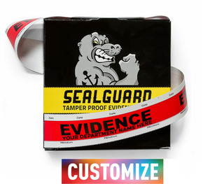 Custom SealGuard Signature Series Tamper Evident Tape  Red with Double White Stripe Custom SealGuard Signature Series Tamper Evident Tape  Red with Double White Stripe