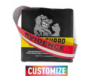 Custom SealGuard™ Solid Back Evidence Acetate Tape with Red/White Stripe
