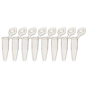 0.2mL Split-Strip 8-Strip Tubes w/Individually Attached Flat Caps, Clear