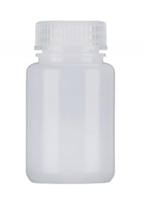 Translucent Sterile HDPE Wide Mouth Bottles, Closures Attached, 30ml