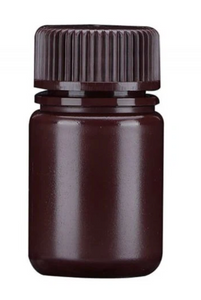 Amber Sterile HDPE Wide Mouth Bottles, Closures Attached, 30ml Amber Sterile HDPE Wide Mouth Bottles, Closures Attached, 30ml