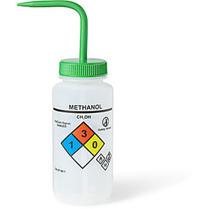 Methanol Vented Wash Bottle, Pack of 6, LDPE