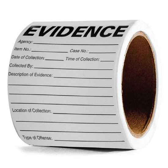 Adhesive Evidence Labels - 4” x 6” - 100 labels/roll