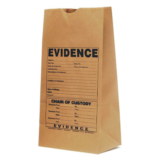 7"  x 4" x 13.5" Printed Paper Evidence Bag