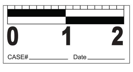 Adhesive Photo Documentation Ruler with Case Number & Date - White - 2" - 50/pk