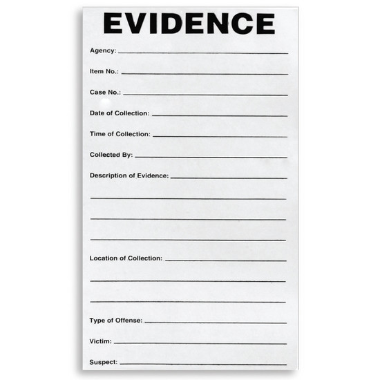 Adhesive Evidence Label - 4" x 6” - 100/pk 