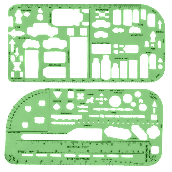 Double Traffic Sketching Templates - 4" x 8"