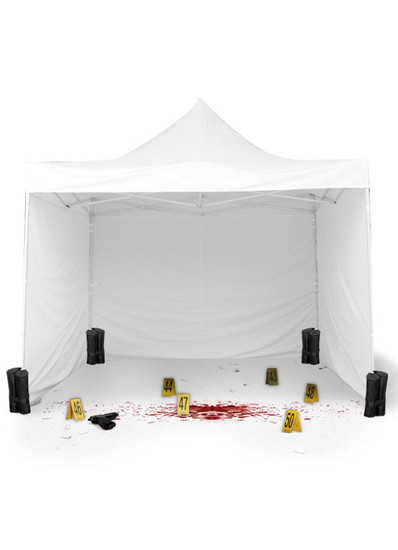 Canopy tent used at a crime scene