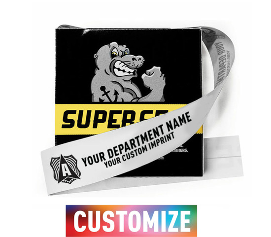 Custom SuperSeal™ Evidence Tape Split Back Liner - White - 1.5" x 100'