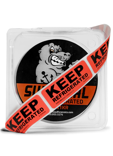 SureSeal™ "Keep Refrigerated"  Labels on Rolls - 1" x 2.5" - 100/roll 