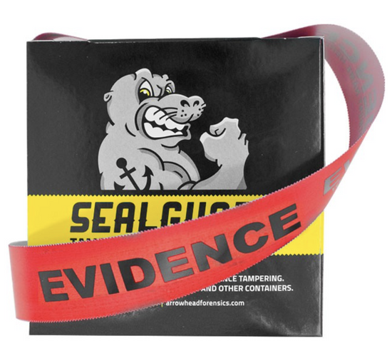 SealGuard™ Split Back Evidence Tape 1 3/8" x 54' Solid Red Mini Roll