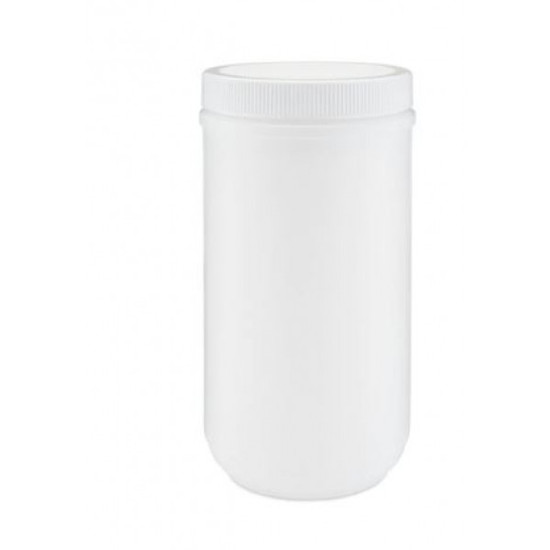 32oz Natural HDPE Straight Sided Jar, Assembled with 89-400 F-217 Lined Cap