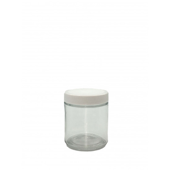 4oz Clear Straight Sided Jar Assembled with 58-400 PTFE Lined Cap