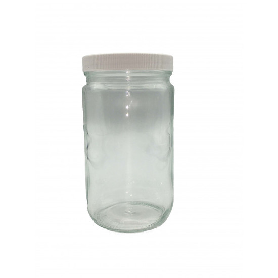 32oz Clear Straight Sided Jar Assembled with 89-400 PTFE Lined Cap
