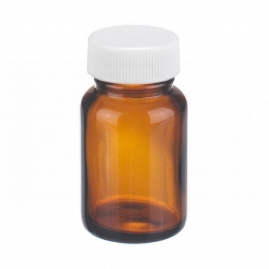 30mL Amber Wide Mouth Packer Assembled with 28-400 PTFE Lined Cap