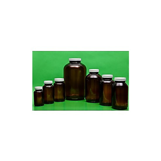 Pre-Assembled Amber Wide Mouth Packers with PTFE Lined Cap