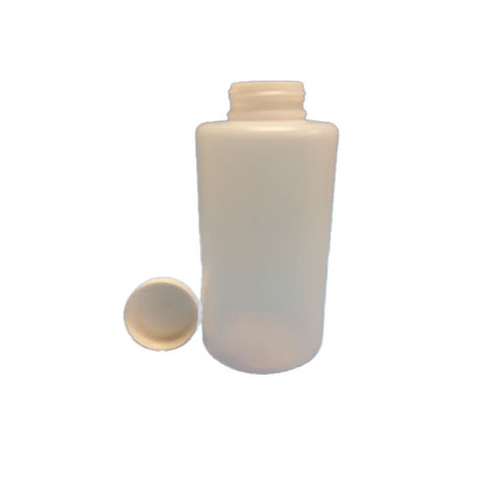 2 Liter (2000mL) Natural HDPE Round Bottle with a 63/485 White PP Heavy Duty Cap