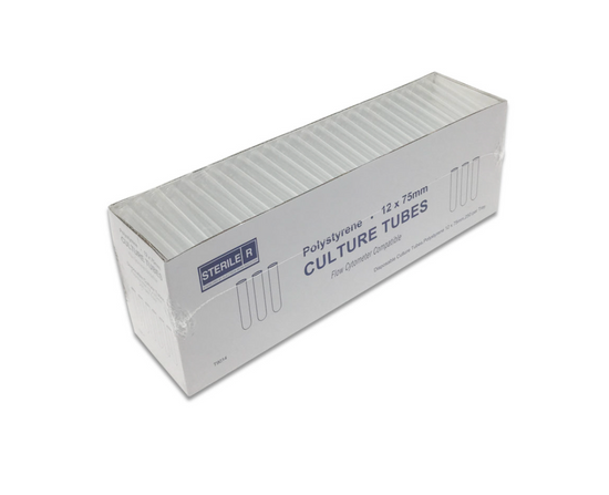 FlowTubes™ without cap, 12x75mm, sterile, 250 per tray box