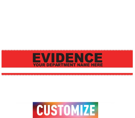 Custom SealGuard™ Labels “Evidence” Red/White Stripe Custom Imprint