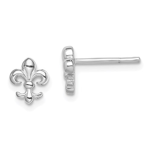 Fluer-De-Lis Sterling Silver Post Earrings