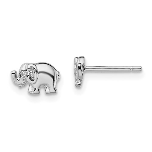 Sterling Silver Elephant Earrings Trunk's Up