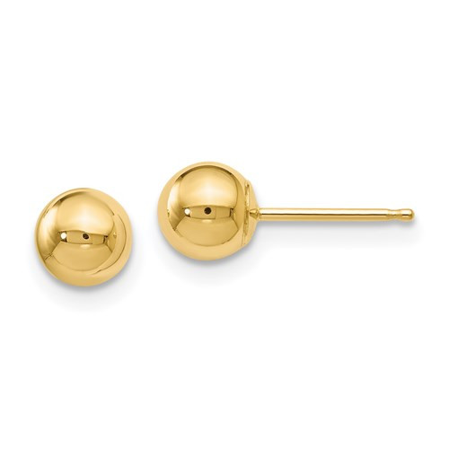 5mm 14k Yellow Gold Ball Earrings