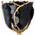 “Black Diamond” Rose.  Lacquered Black Rose with Gold Trim