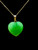 14k Gold Jade Heart Pendant