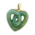14k Gold Minty Green Jadite Jade Heart