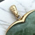 14k Gold Minty Green Jadite Jade Heart