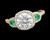 14k Gold Diamond & Emerald Engagement Ring