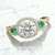 14k Gold Diamond & Emerald Engagement Ring