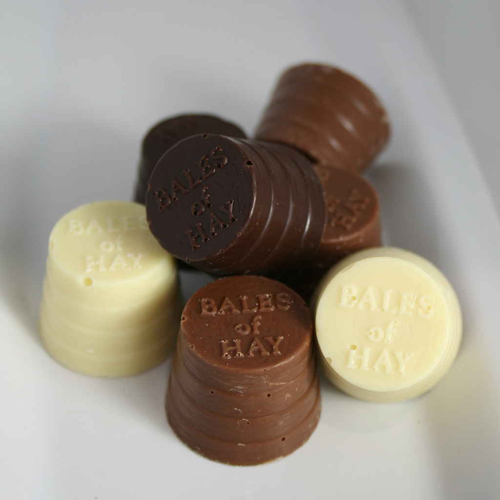 7 Solid Chocolate Round Bales of Hay